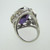 10k White Gold Large Created Alexandrite Ring Size 6 1/4