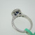14k White Gold 1.30ct Sapphire Ring with Diamond Halo Accents Ring Size 6 3/4