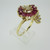 14k Yellow Gold Ruby and Diamond Cluster Fashion Ring Size 10 1/2