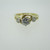 14k Yellow Gold Approx 1/3ct Round Brilliant Cut Diamond Ring with 2 Diamond Accents Ring Size 5 1/2