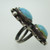  Sterling Silver Ring 2 Bezeled Turquoise Stones Decorative Sides Size 5