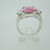 Sterling Silver Ring Pink CZ with Clear CZ Stone 4 Prong Set Size 7 3/4
