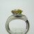 Sterling Silver Ring Yellow CZ with Multiple Clear Accent Stones 6 prongs Size 5 