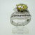 Sterling Silver Ring Yellow CZ with Multiple Clear Accent Stones 6 prongs Size 5 