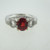 14k White Gold AAA Ruby wtih Approx .50ct TW Diamond Accents Ring Size 6
