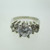  Sterling Silver Ring Clear CZ Center Stone and 8 Clear CZ Side Stones Size 6 1/4 
