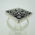 Sterling Silver Ring with Floral Pattern Diamond Shaped Center Size 7