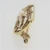 Vintage 14k Yellow Gold Art Deco Style Enameled Oblong Pin w Seed Pearl Accent