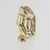 Vintage 14k Yellow Gold Art Deco Style Enameled Oblong Pin w Seed Pearl Accent