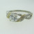 18k White Gold .50ct Round Brilliant Cut Diamond Ring with Yellow Gold and Diamond Accents Size 7