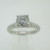 14k White Gold Yalina .76ct Round Brilliant Cut Diamond Ring with Euro Shank Size 6 1/2