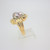 18k Yellow Gold Baroque South Sea Pearl Statement Ring w Diamond Accents Sz 8.25
