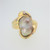 18k Yellow Gold Baroque South Sea Pearl Statement Ring w Diamond Accents Sz 8.25