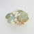 14k Yellow Gold Ming's Signed Jade & Pearl Brooch Pin