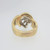 14k Yellow Gold Approx .40ct TW Diamond Art Moderne Style Ring Size 6.75