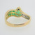 18k Yellow Gold Emerald Teardrop & Baguettes with Diamond Accents Ring Size 6.5