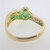 18k Yellow Gold Emerald Teardrop & Baguettes with Diamond Accents Ring Size 6.5