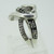 Sterling Silver Heart Twist Black and White Diamond Accent Ladies Ring Size 6