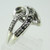 Sterling Silver Heart Twist Black and White Diamond Accent Ladies Ring Size 6