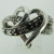 Sterling Silver Heart Twist Black and White Diamond Accent Ladies Ring Size 6