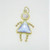 14k Yellow Gold March Birthstone Created Aquamarine Girl Charm Pendant