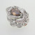 14k W Gold Art Moderne Approx 1.0ctTW Fancy Brown & White Diamonds Ring Size 6.5