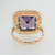 Antique 14k Rose Gold Emerald Cut Created Alexandrite Fashion Ring Size 3.25
