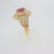 14k Yellow Gold Oval Pink Tourmaline & Diamond Accents Fashion Ring Size 9 3/4
