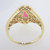 14k Yellow Gold Oval Pink Tourmaline & Diamond Accents Fashion Ring Size 9 3/4