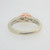 14k White with Rose Gold ArtCarved Approx .40ct Diamond Engagement Ring Sz 3 1/2