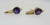 Unique 14k Yellow Gold Amethyst with Diamond Earrings