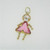 14k Yellow Gold Created Pink Tourmaline October Birthstone Girl Charm Pendant
