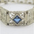 Art Deco 14k White Gold Synthetic Sapphire & Diamond J.R. Wood Filigree Bracelet