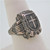 Sterling Silver Class Ring BGS 60 Black Enamel Cross Ring Size 6.5