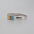 Sterling Silver Faux Yellow Opal Blue CZ Ring Size 9
