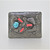 Unmarked Sterling Silver Feather Stamp Work Coral Turquoise Belt Buckle Signed Steven B