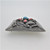 Unmarked Sterling Silver Feather Stamp Work Coral Turquoise Belt Buckle Signed Steven B