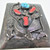 Unmarked Sterling Silver Feather Stamp Work Coral Turquoise Belt Buckle Signed Steven B