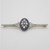 14k White Gold Antique Ladies Lapis Seed Pearl & Mine Cut Diamond Brooch Pin