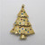 Eisenberg Ice Gold Tone Small Multi Colored Rhinestone Christmas Tree Pin Brooch