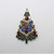 Eisenberg Ice Gold Tone Multi Colored Various Sized Rhinestone Christmas Tree Pin Brooch