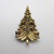 Eisenberg Ice Gold Tone Multi Colored Various Sized Rhinestone Christmas Tree Pin Brooch