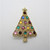 Eisenberg Ice Gold Tone Multicolored Rhinestone Christmas Tree Pin Brooch