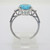 14k White Gold CJ Signed Oval Apatite with Diamond Accents Fashion Ring Size 7