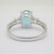 14k White Gold CJ Signed Oval Apatite with Diamond Accents Fashion Ring Size 7