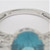 14k White Gold CJ Signed Oval Apatite with Diamond Accents Fashion Ring Size 7