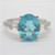 14k White Gold CJ Signed Oval Apatite with Diamond Accents Fashion Ring Size 7