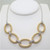 Sterling Silver Gold Plated Charles Garnier 'Lore' Oval Link CZ Accents Necklace