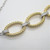 Sterling Silver Gold Plated Charles Garnier 'Lore' Oval Link CZ Accents Necklace