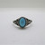 Sterling Silver Blue Cabochon Stone Signed JED Ring Size 6.75